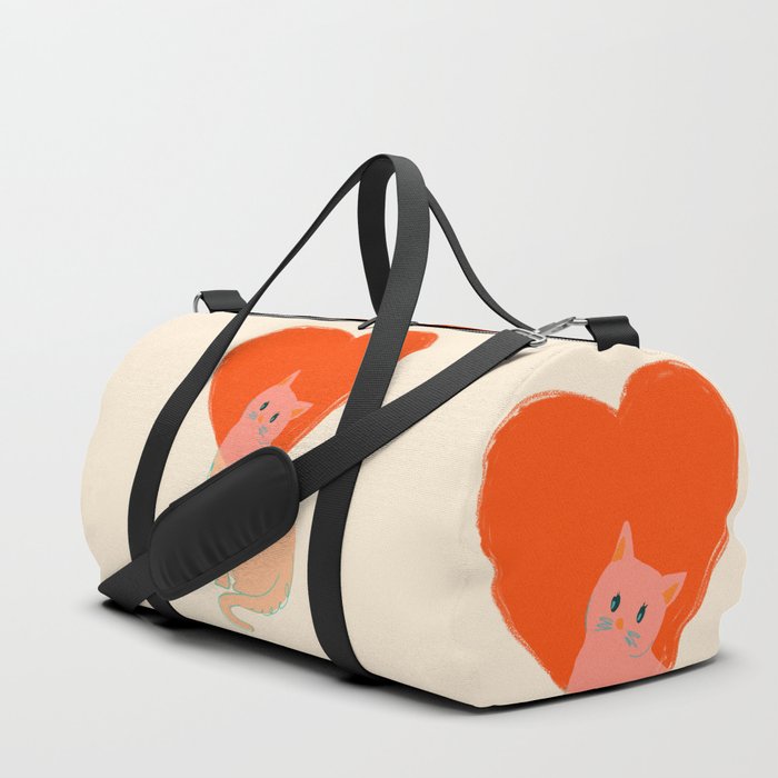 Abstraction_CAT_HEART_YOU_EVERYDAY_POP_ART_1222C Duffle Bag