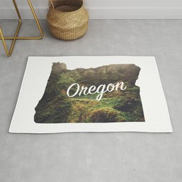 Oregon Photography Map  Area & Throw Rug