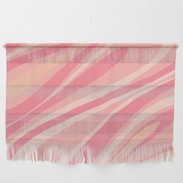 Fluid Vibes Retro Aesthetic Swirl Abstract in Pink and Blush Tones Wall Hanging