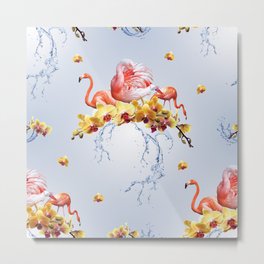 Shy Flamingo Metal Print