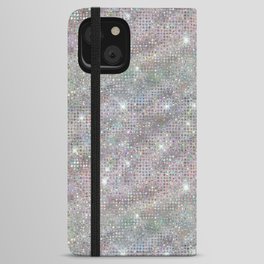 Holographic Diamond Studded Glam Pattern iPhone Wallet Case
