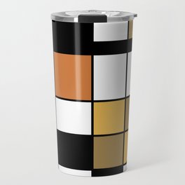 De Stijl Style Geometrical Art Ochre Travel Mug