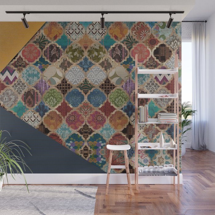 11 Modern Anthropologie Blue Yellow Boho Artwork Moroccan Art
