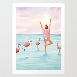Big Flamingo Art Print
