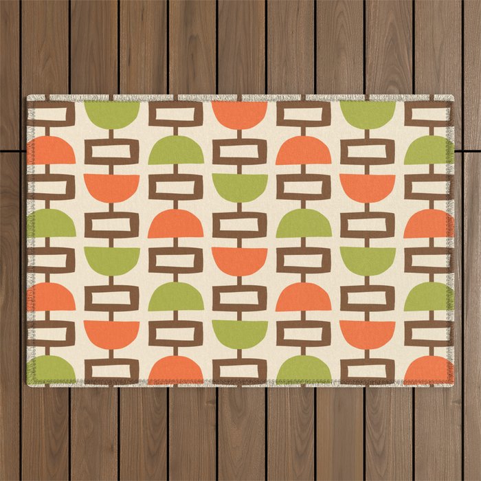 Mid Century Modern Geometric Pattern 223 Outdoor Rug