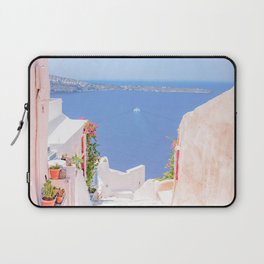 Santorini Greece Mamma Mia Pink Street Laptop Sleeve