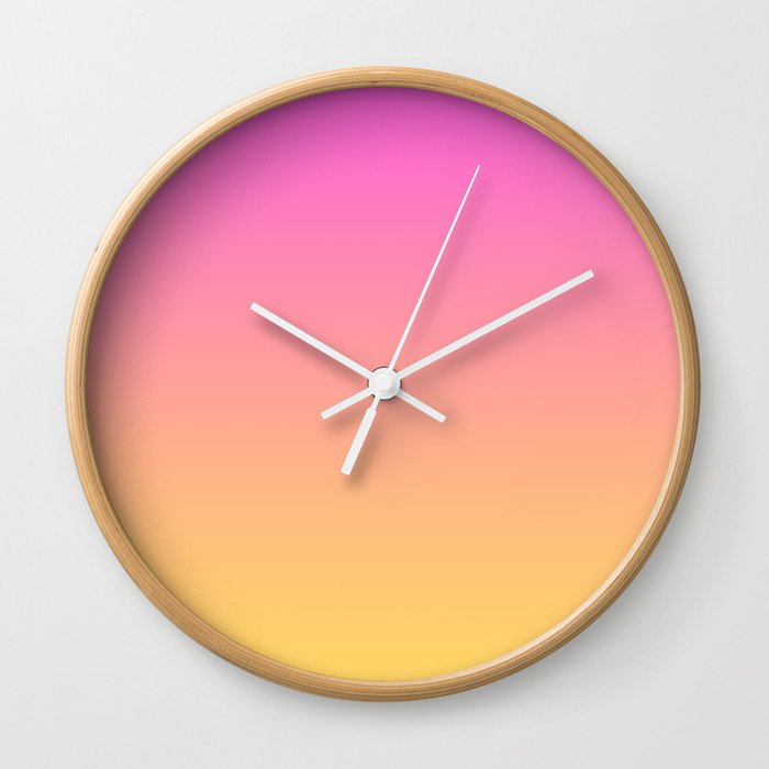 Pink yellow ombre Wall Clock