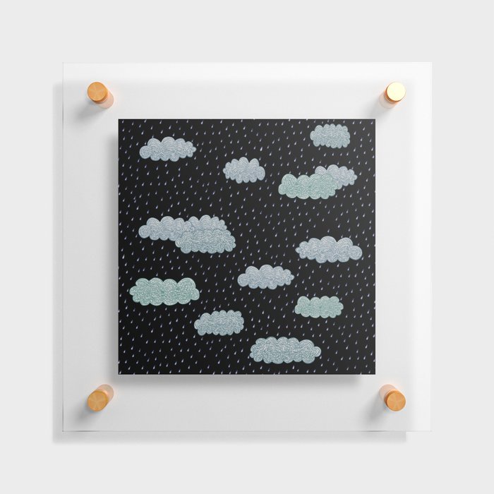 Storm Clouds Blue and Black Floating Acrylic Print