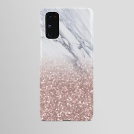 Rose Gold Glitter Marble Android Case