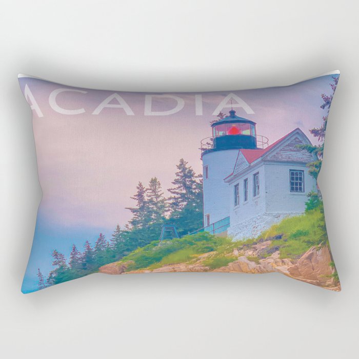Acadia National Park Maine Lighthouse Landscape Photography Rectangular Pillow