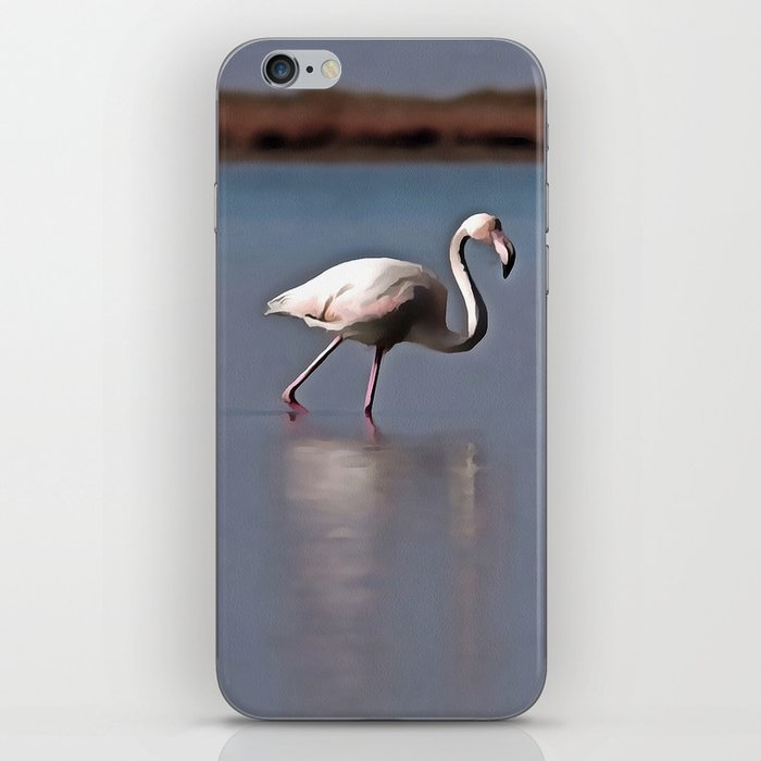 Lanky Legs In The Lake Flamingo Art iPhone Skin