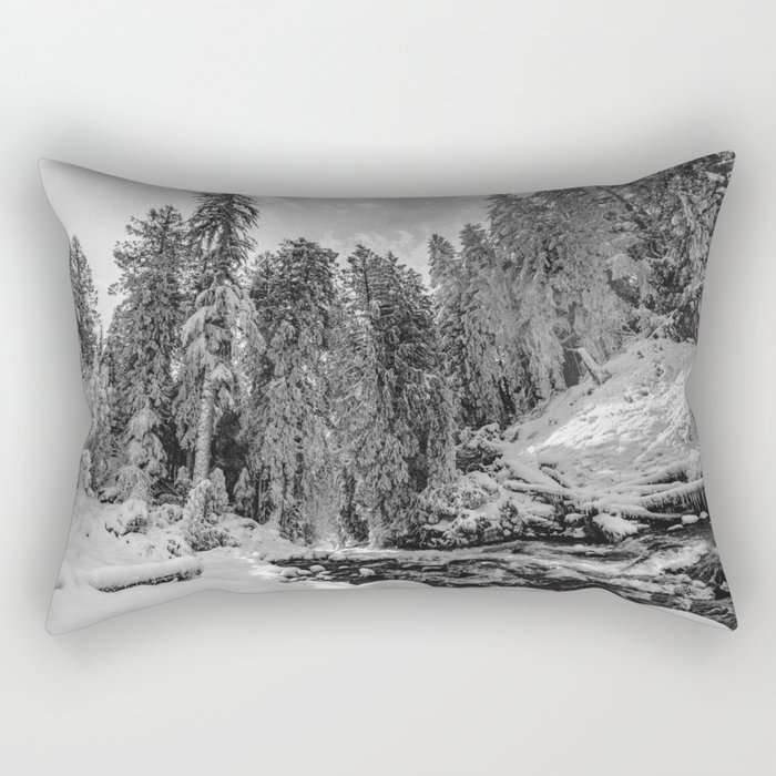 Oregon Adventures Black and White - Nature Photography Rectangular Pillow