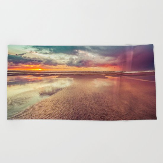 Beach Love Ocean Sunset Beach Towel