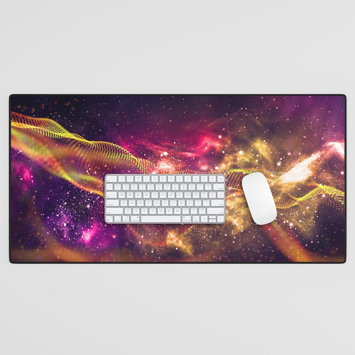 Abstract Nebula #13: Purple red particles Desk Mat