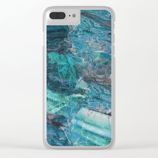 Siena turchese - blue marble Clear iPhone Case