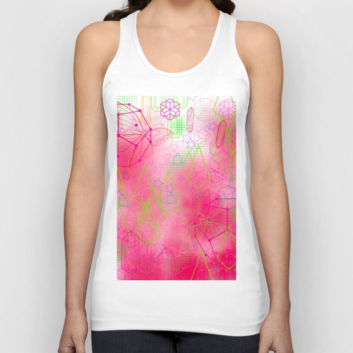 Butterflies and gemstones abstract Tank Top