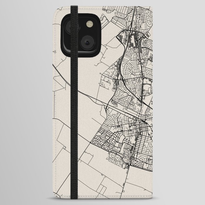 Salinas, USA - City Map - Black and White Aesthetic iPhone Wallet Case