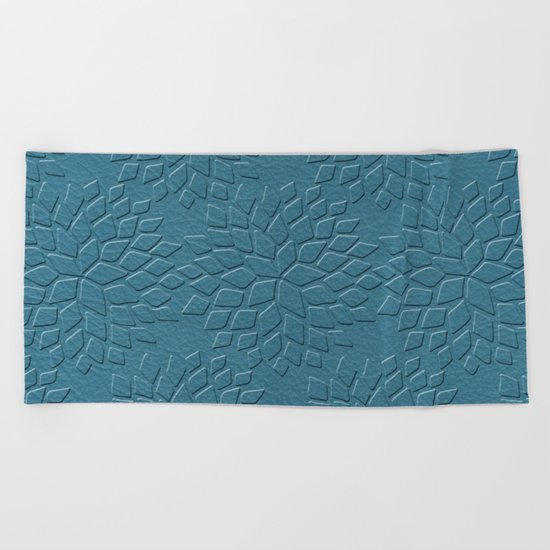 Leather Look Petal Pattern - Niagara Color Beach Towel