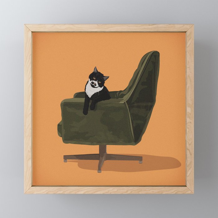 Cats on Chairs Collection - ⋕4 Framed Mini Art Print