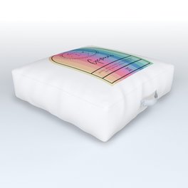 Gemini Zodiac | Rainbow Stripe Outdoor Floor Cushion