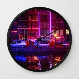 Amsterdam Red Light District Wall Clock