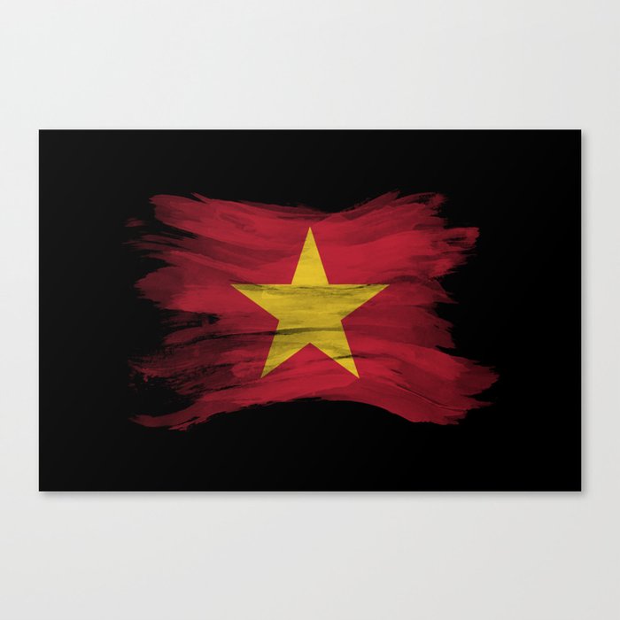 Vietnam flag brush stroke, national flag Canvas Print