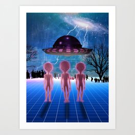 Alien Lightning Storm/ Sci-fi Fantasy  Art Print