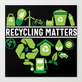 Recycling Matters Green Heart Canvas Print