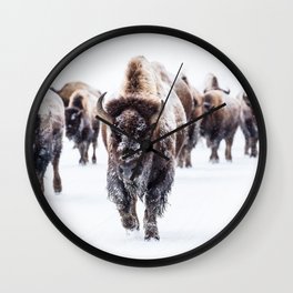 Winter Buffalo Wall Clock