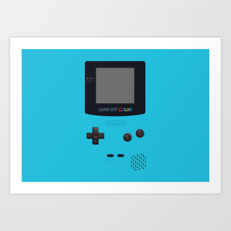 Gameboy Color Light Blue Version Art Print By Cedricstouati