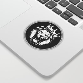 The roaring wild lion king in the crown Sticker