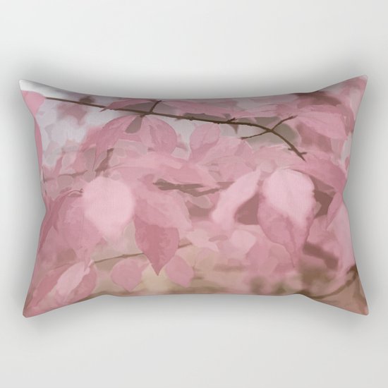 Soft Pastel Leaves Rectangular Pillow