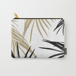 Gold Black Palm Leaves Dream #1 #tropical #decor #art #society6 Carry-All Pouch