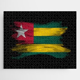 Togo flag brush stroke, national flag Jigsaw Puzzle