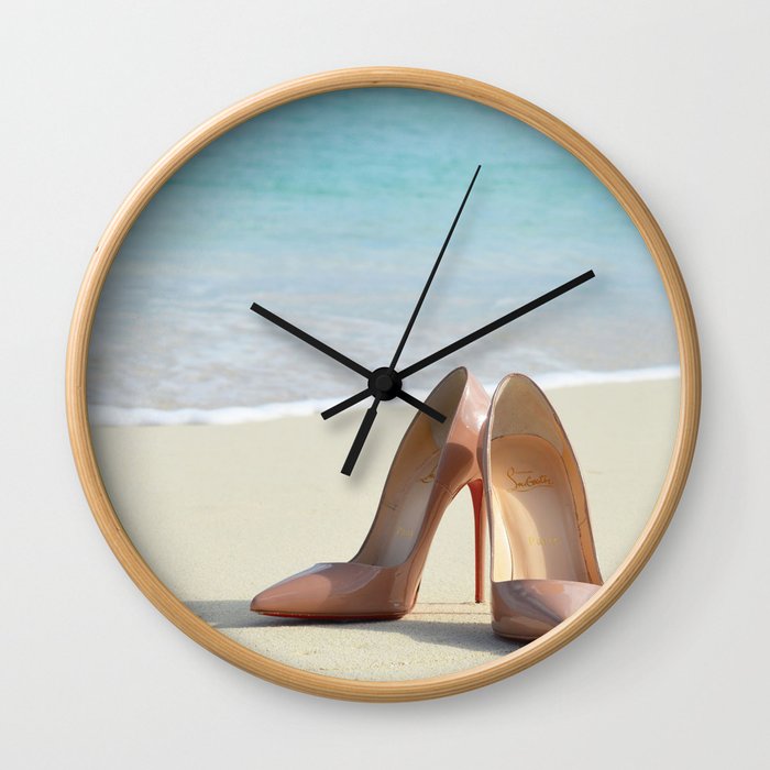 Shoes by the Ocean Wall Clock