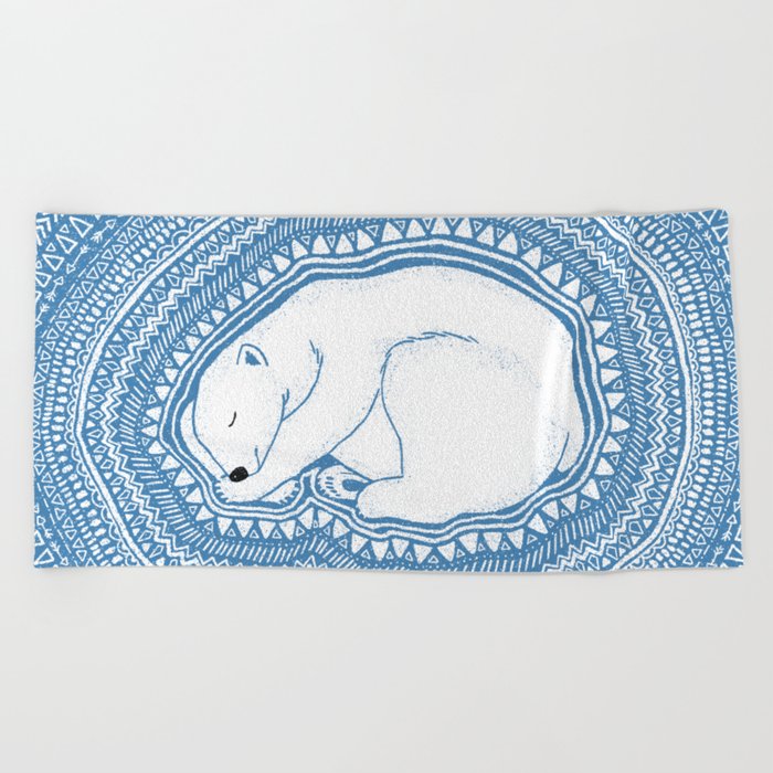 Polar bear, floe, pattern Beach Towel