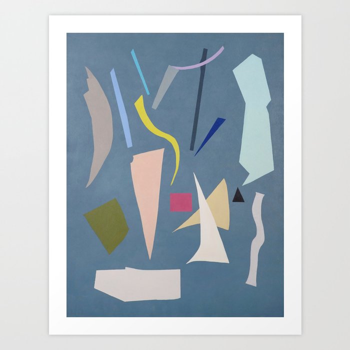 Grey Composition With Red Square Art Print By Sanakulic Society6