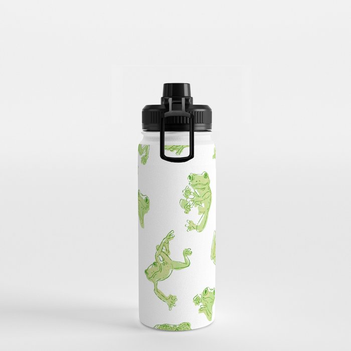 Froggy Frog large green Water Bottle by Madeline Gaggins