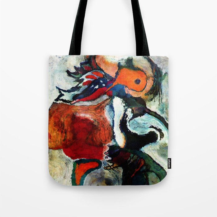 Orange Abstract Art Surrealist Painting Tote Bag By Aysetoyran