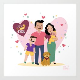 Personalized Illustratiom for Fathers Day Art Print