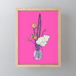 Flower vase in pink Framed Mini Art Print