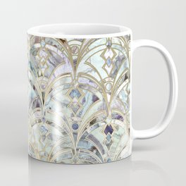 Pale Bright Mint and Sage Art Deco Marbling Coffee Mug | Vintage, Painting, Graphic Design, Pattern 