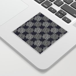 Floral Checkerboard in Blue and White Sticker