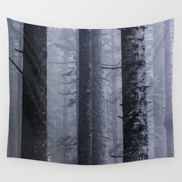 Mountain Forest Foggy Adventure Wall Tapestry