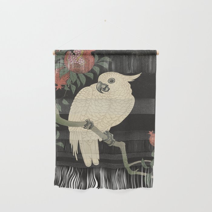 Cockatoo and Pomegranate 柘榴に鸚鵡 Wall Hanging