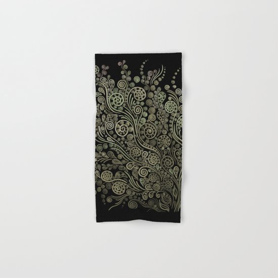 Gold on black Hand & Bath Towel