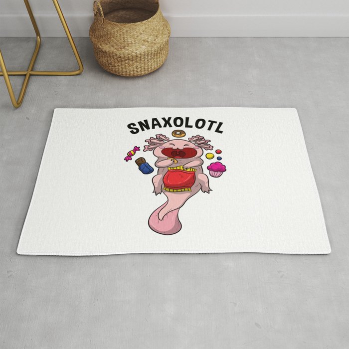 Axolotl Snaxolotl Shirt Funny Animal Pet Puns Kids Rug By Born Design Society6