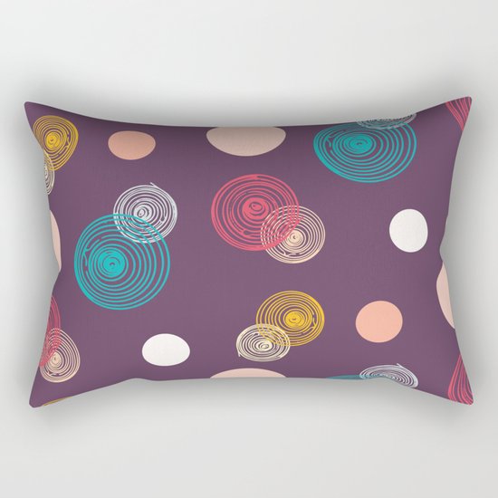 Colorful Scrawled Polka Dots Rectangular Pillow