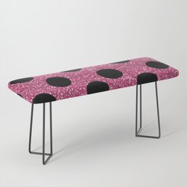 Retro Pink Glitter Polka Dot Background Pattern Bench