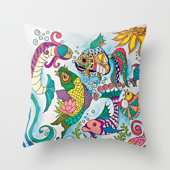 Sea life top throw pillows